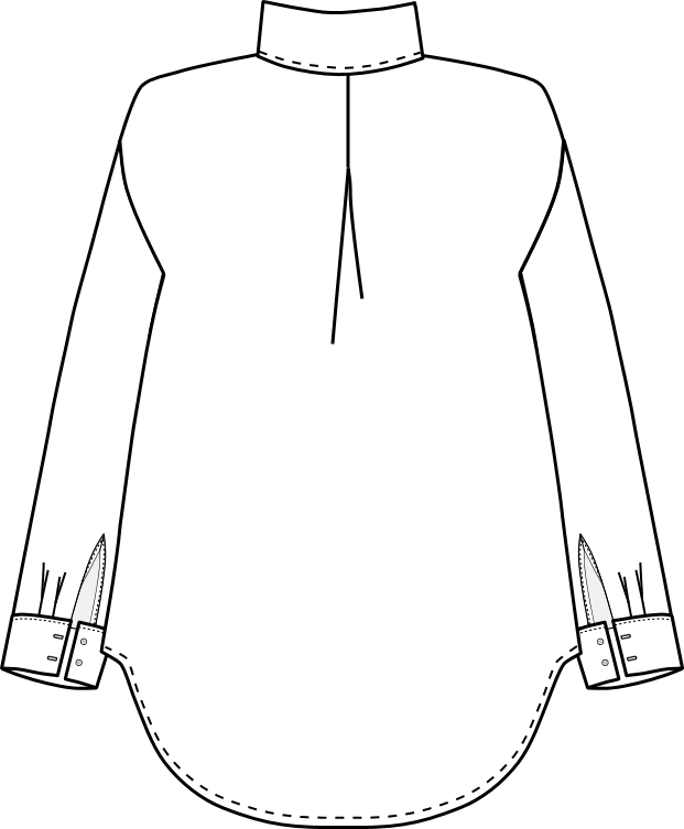Patron chemise Louise, sketch dos.
