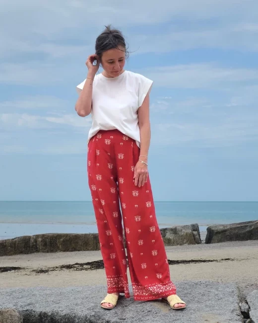 Patron du pantalon Orel réalisé en viscose Lise Tailor.