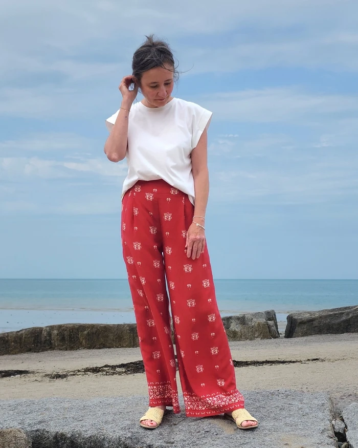 Patron du pantalon Orel réalisé en viscose Lise Tailor.