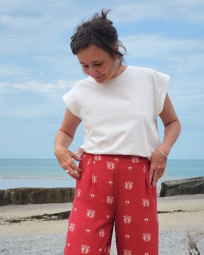 Patron du pantalon Orel réalisé en viscose Lise Tailor.