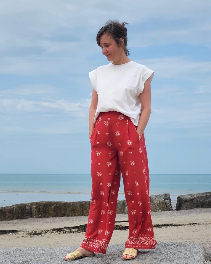 Patron du pantalon Orel réalisé en viscose Lise Tailor.